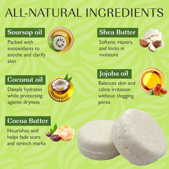 Shampoo Bar Soursop Oil for Dry, Thinning Hair | For Hair Growth, Strengthening, - Picture 2 of 9